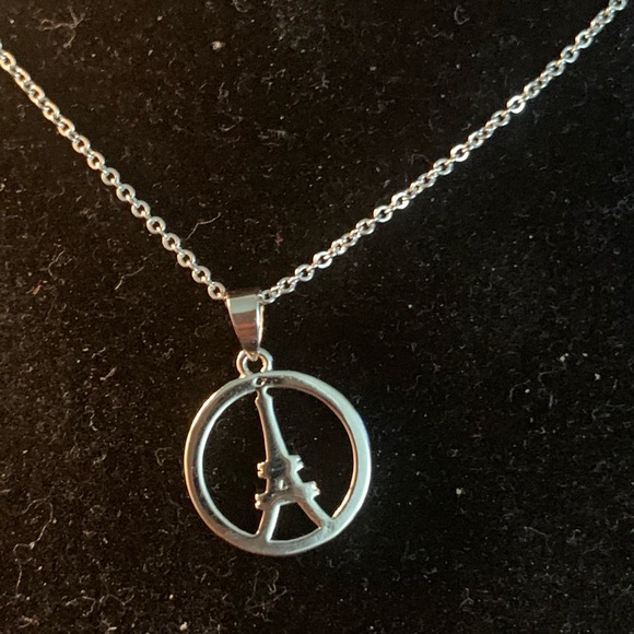 Genuine Diamond Eiffel Tower Pendant Charm - Picture 3 of 4